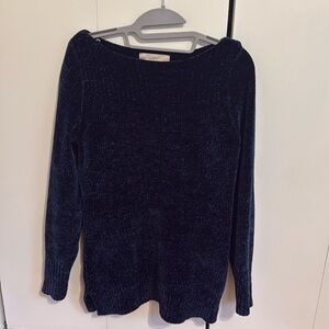 LOFT wide neck soft dark blue sweater size medium